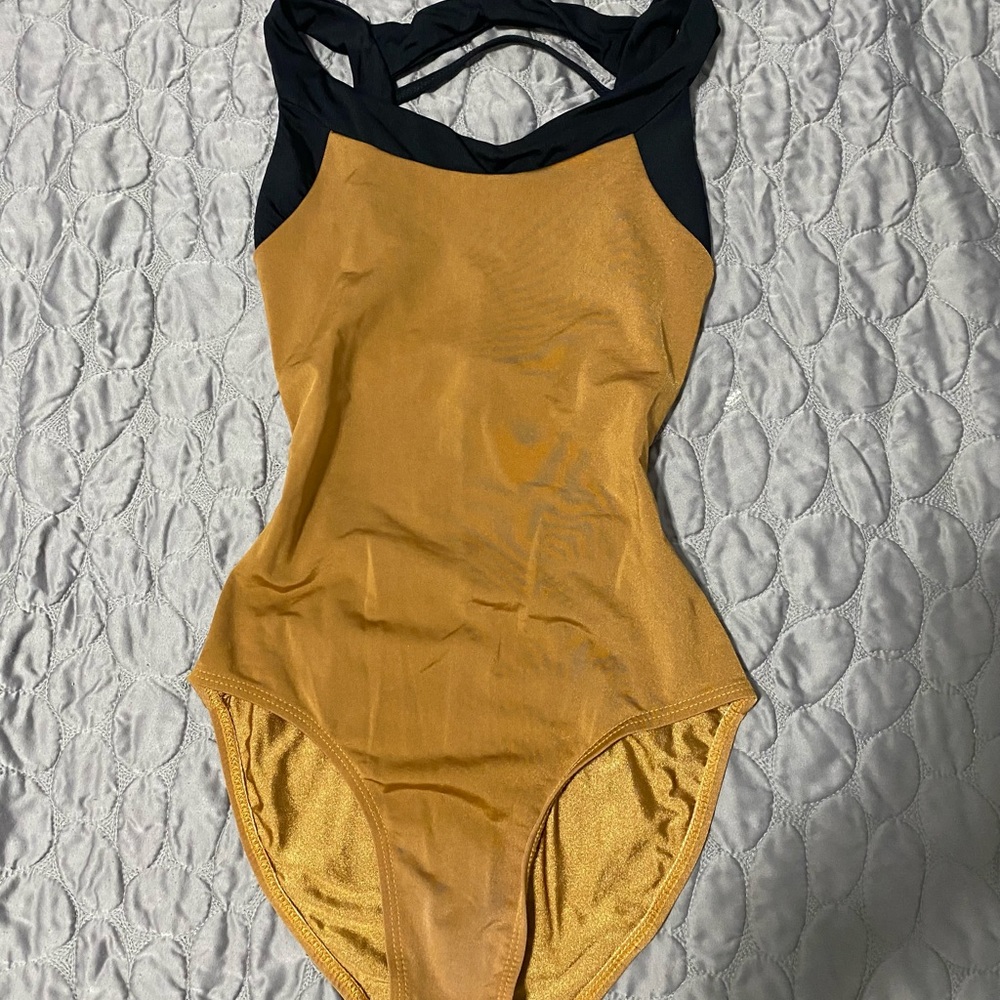 Gorgeous copper and black leotard, adult size small